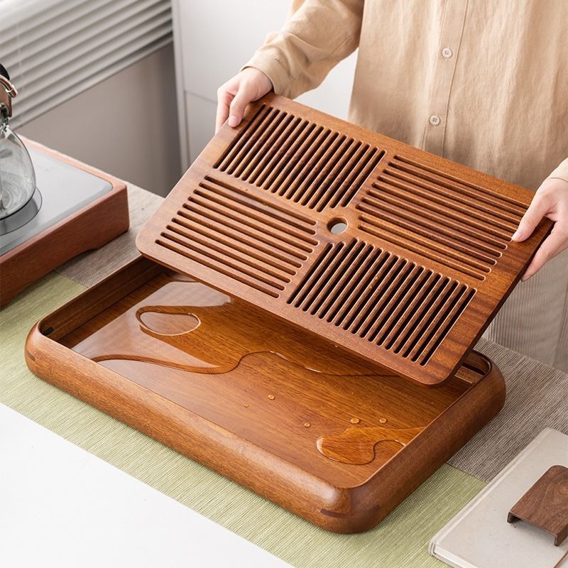 茶盤家用花梨木儲水兩用中式喝茶功夫茶具泡茶托盤實木瀝水乾泡臺