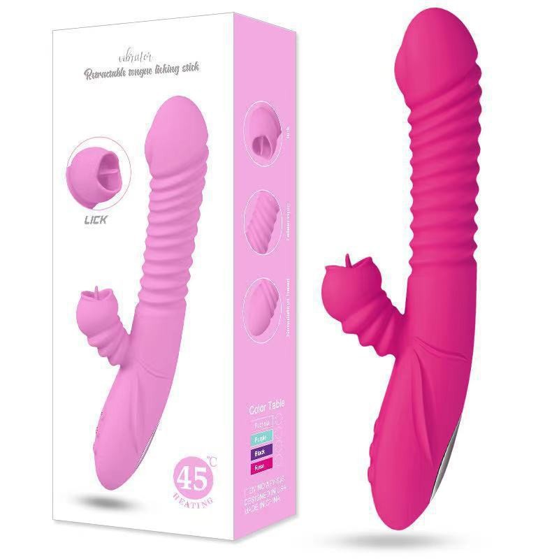 巨浪龍伸縮震動棒女用加溫舌舔AV棒按摩自慰器成人情趣性用品