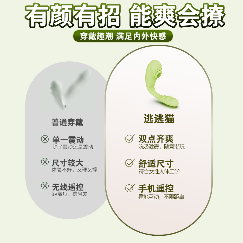 瞬歡逃逃貓吮吸跳蛋女性外出穿戴遠程遙控自慰器玩具情趣成人用品