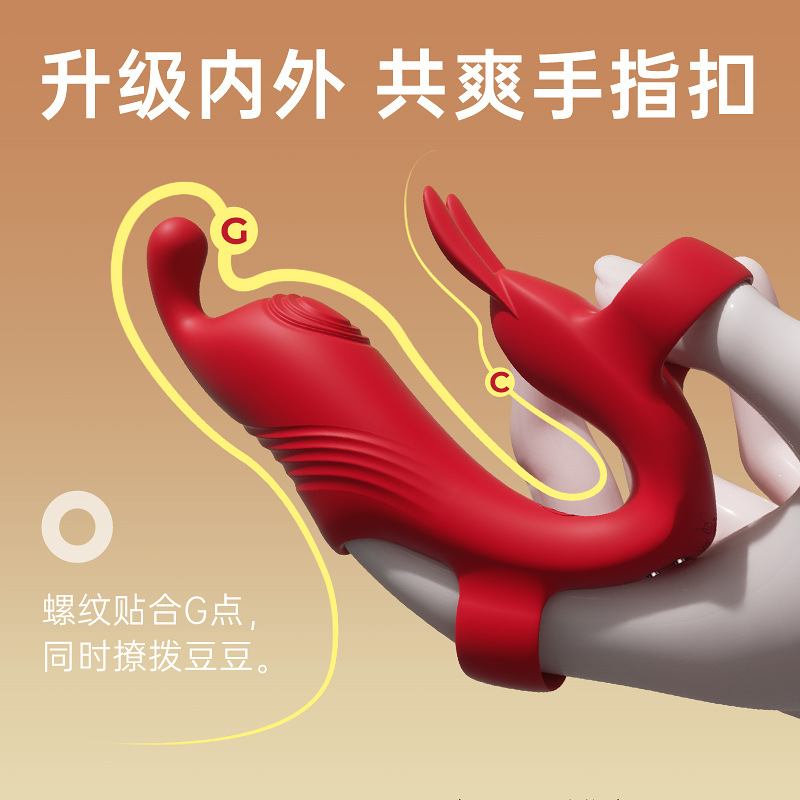晨之美扣扣手指套女自慰器成人女性前戲入體情趣玩具夫妻道具挑逗兔